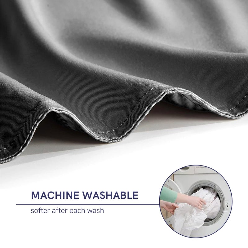 YnM Exclusive Cooling Duvet Cover for Weighted Blankets with 16 Strings (Dark Grey, 60"x80") - Image 5